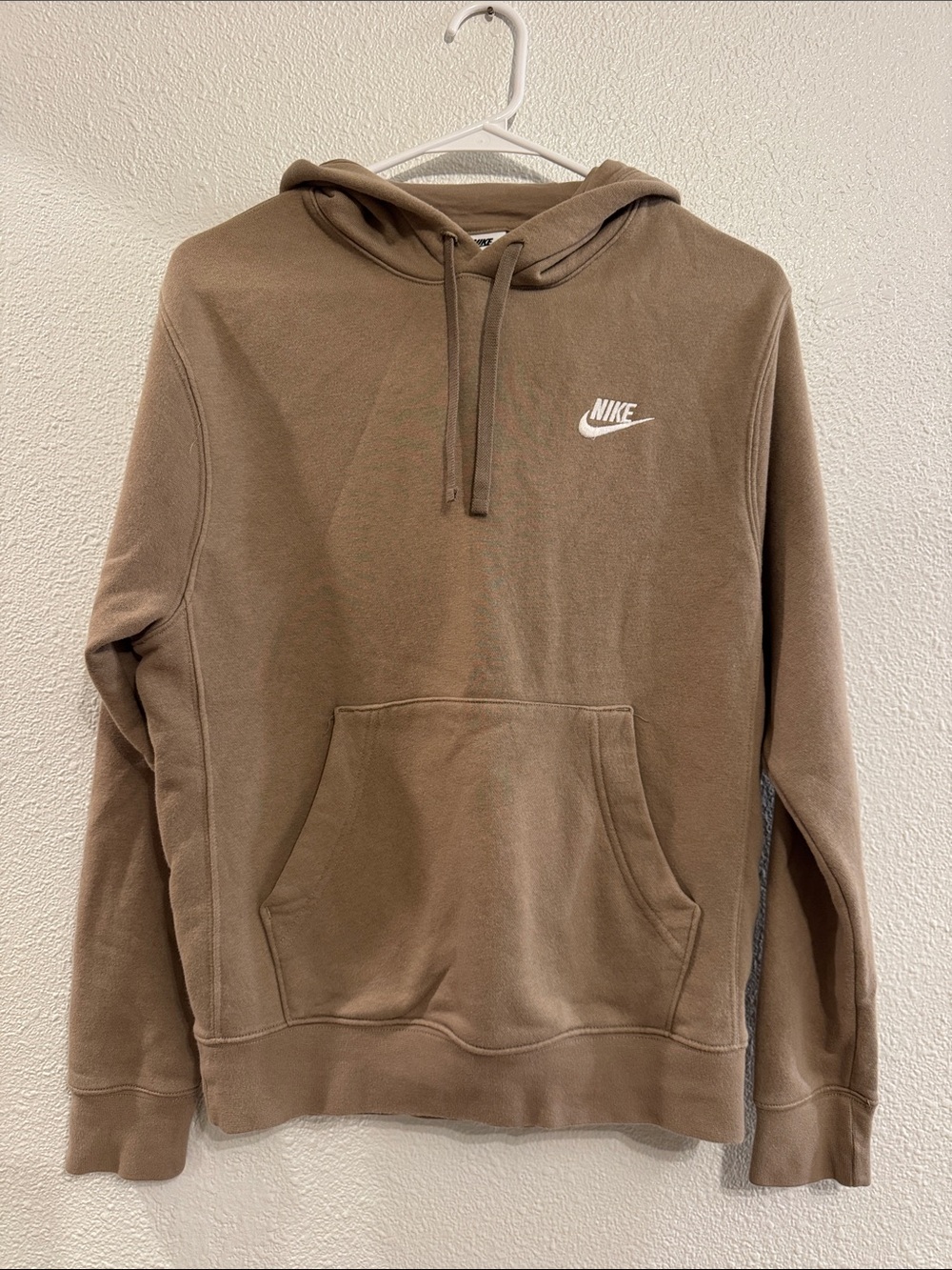 Nike Brown Pullover Hoodie with White Swoosh